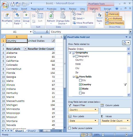 Results in Excel 2007 Results in Excel 2007